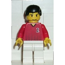 soc086 Soccer Player Red-White Team with shirt 2 